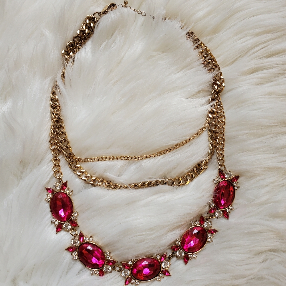 Gold and Pink Necklace